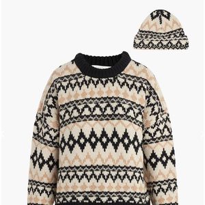 Favorite Daughter fair isle sweater and matching beanie